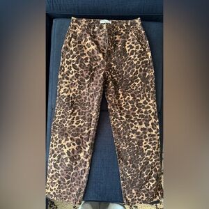 Abercrombie & Fitch Mid-Rise Leopard Print Pants - Brown and Black